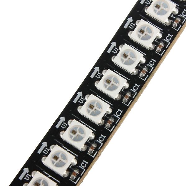 1M WS2812B 5050 RGB LED Strip Light, 144 LEDs, Non-Waterproof, Individually Addressable, 5V