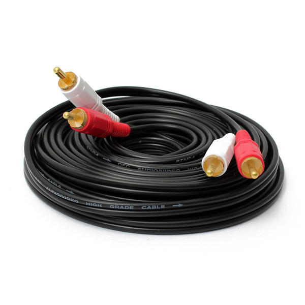 10M/33Ft Dual RCA to RCA AV Cable for HDTV, DVD, VCR, Stereo Audio Video