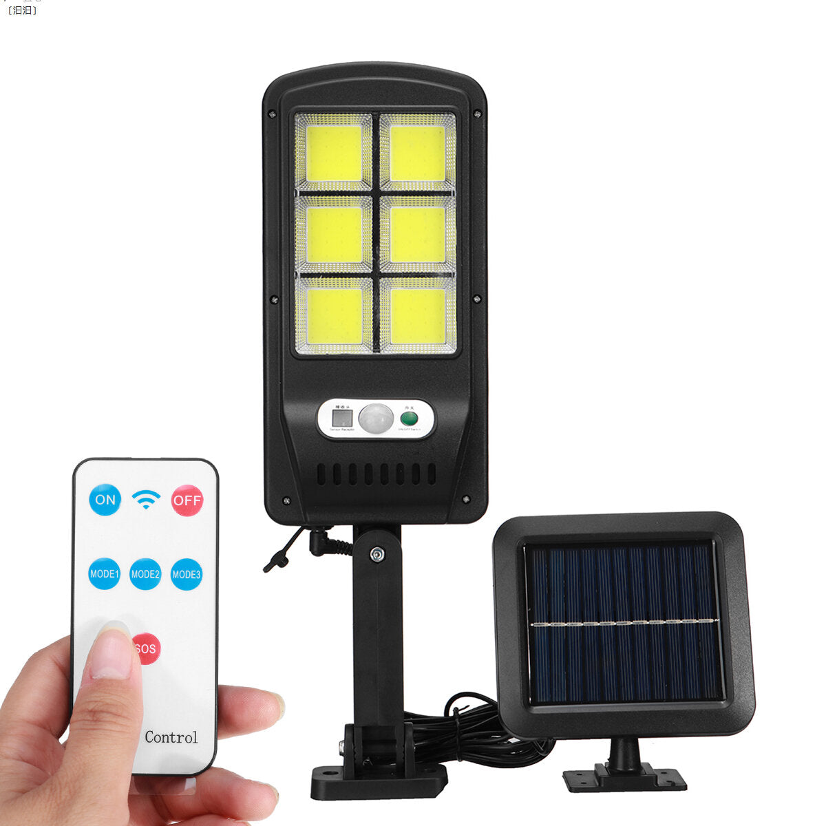 100W Outdoor Solar Street Light - PIR Motion Sensor, LED Lamp, Remote Control, Waterproof IP65