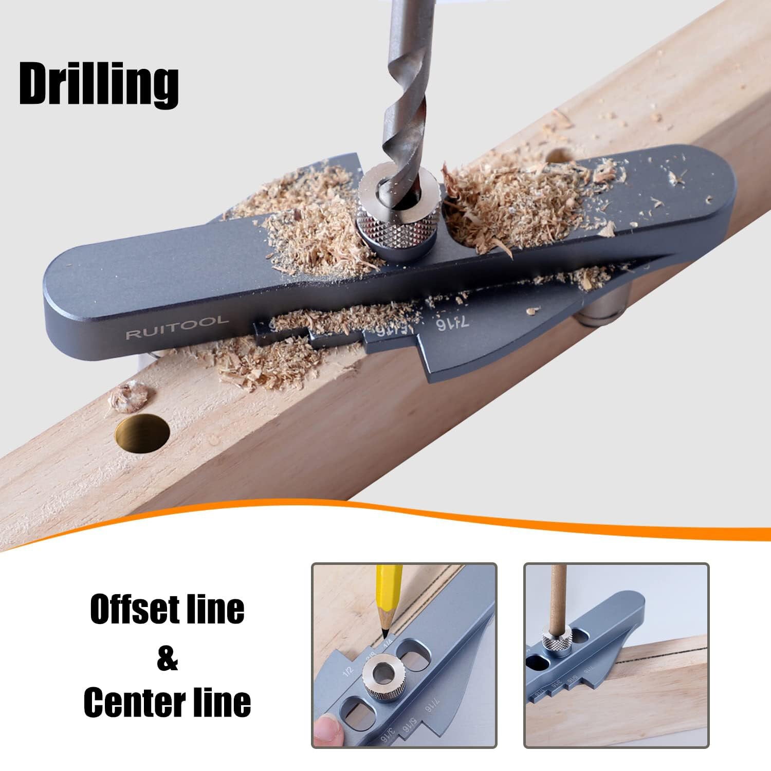 Precision Dowel Jig Kit - Aluminum Self-Centering Tool with 1/4, 5/16, 3/8 Inch Drill Bits