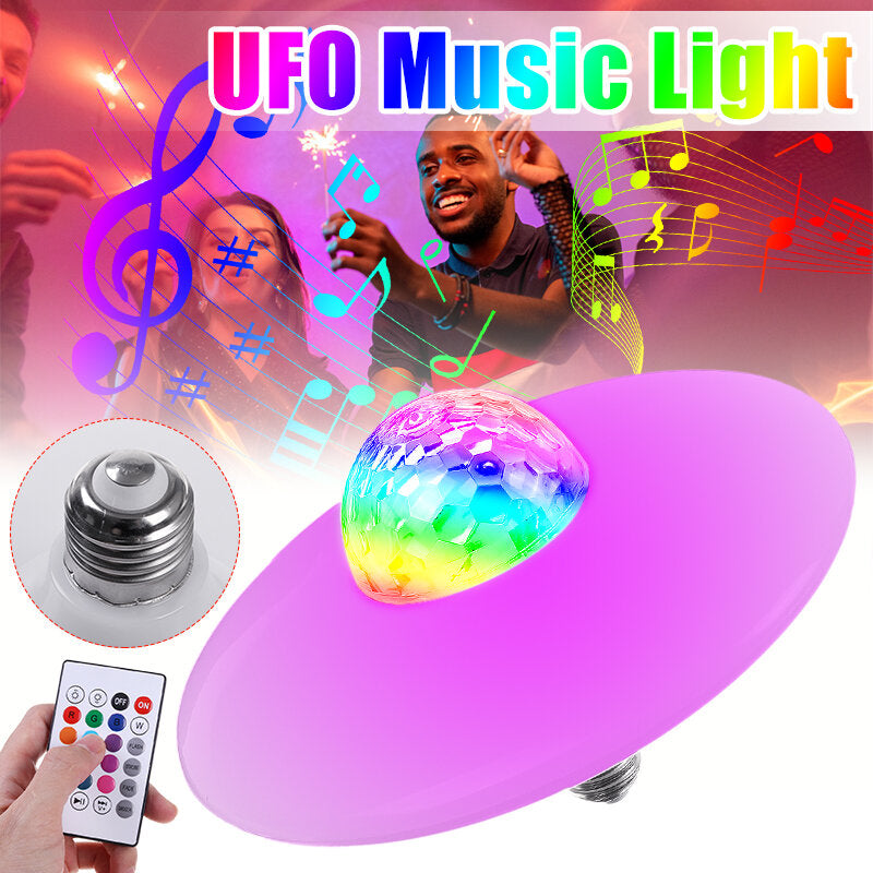 18W E27 Bluetooth RGB LED Light Bulb with Music, Remote Control, KTV Party Lighting, 85-265V