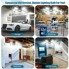 100W E27 LED Garage Light Bulb, Deformable 4-Leaf Foldable Workshop Ceiling Lamp, AC85-265V