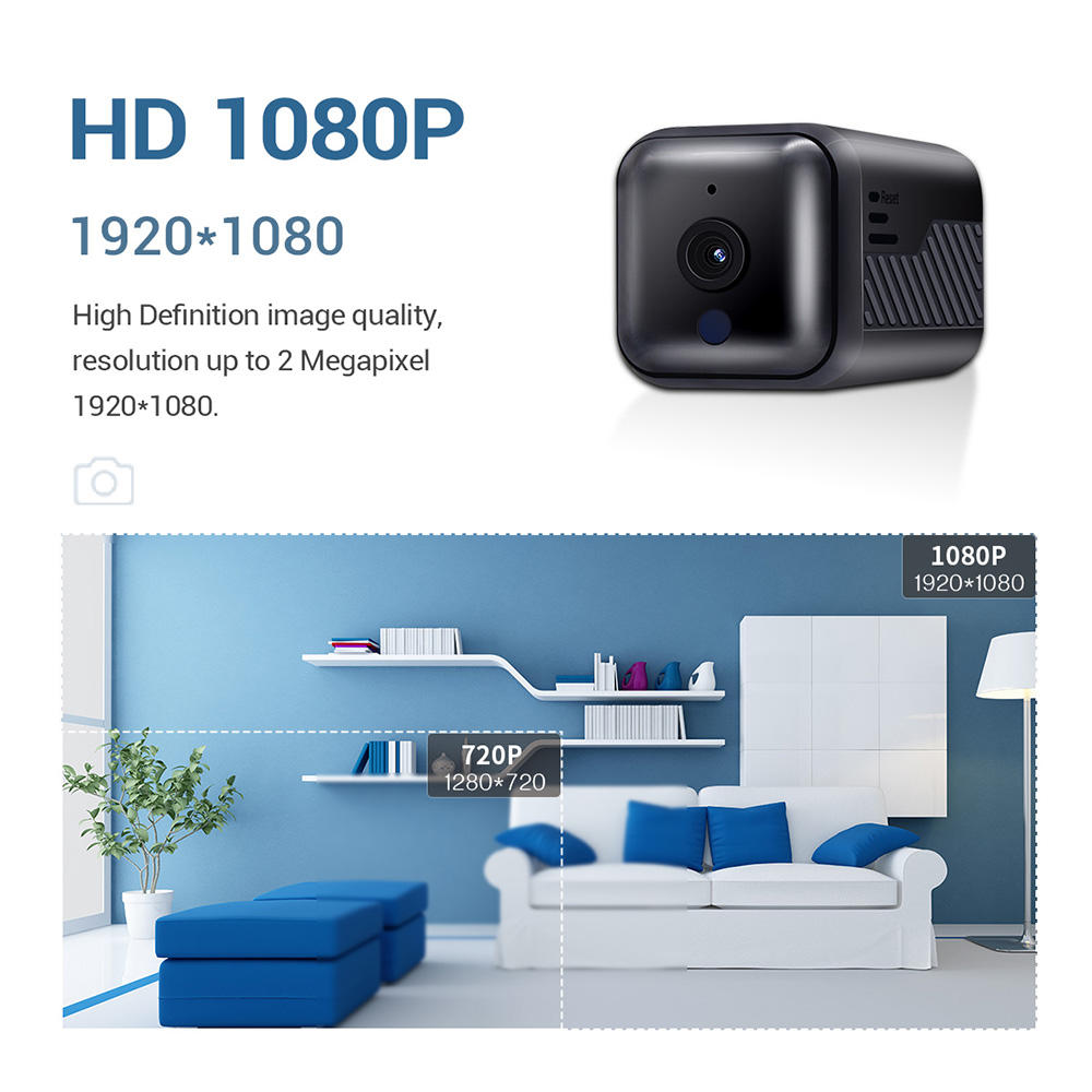 1080P Mini WiFi Night Vision Battery Camera with Audio, AP Hotspot, 64GB Card, Video Recorder