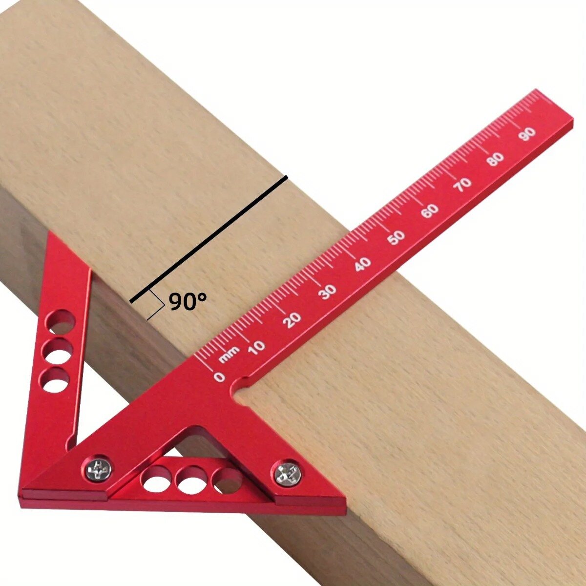 Aluminum Center Finder - 45/90 Degree Woodworking Square & Carpenter Ruler