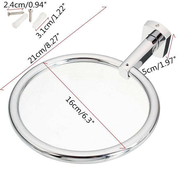 12CM Silver Chrome Wall Mounted Towel Ring Holder