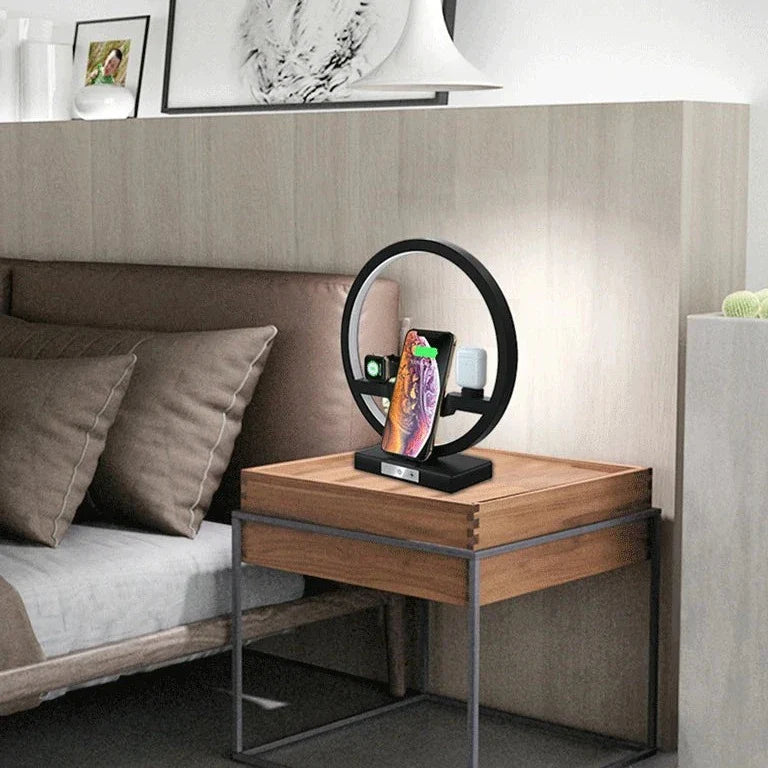 3-in-1 Fast Wireless Charger Desk Lamp for iPhone 14 Pro, Apple Watch, and AirPods