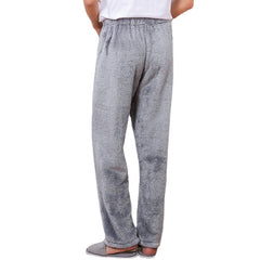 Men's Thick Flannel Sleepwear Pants - Warm Solid Color for Autumn and Winter