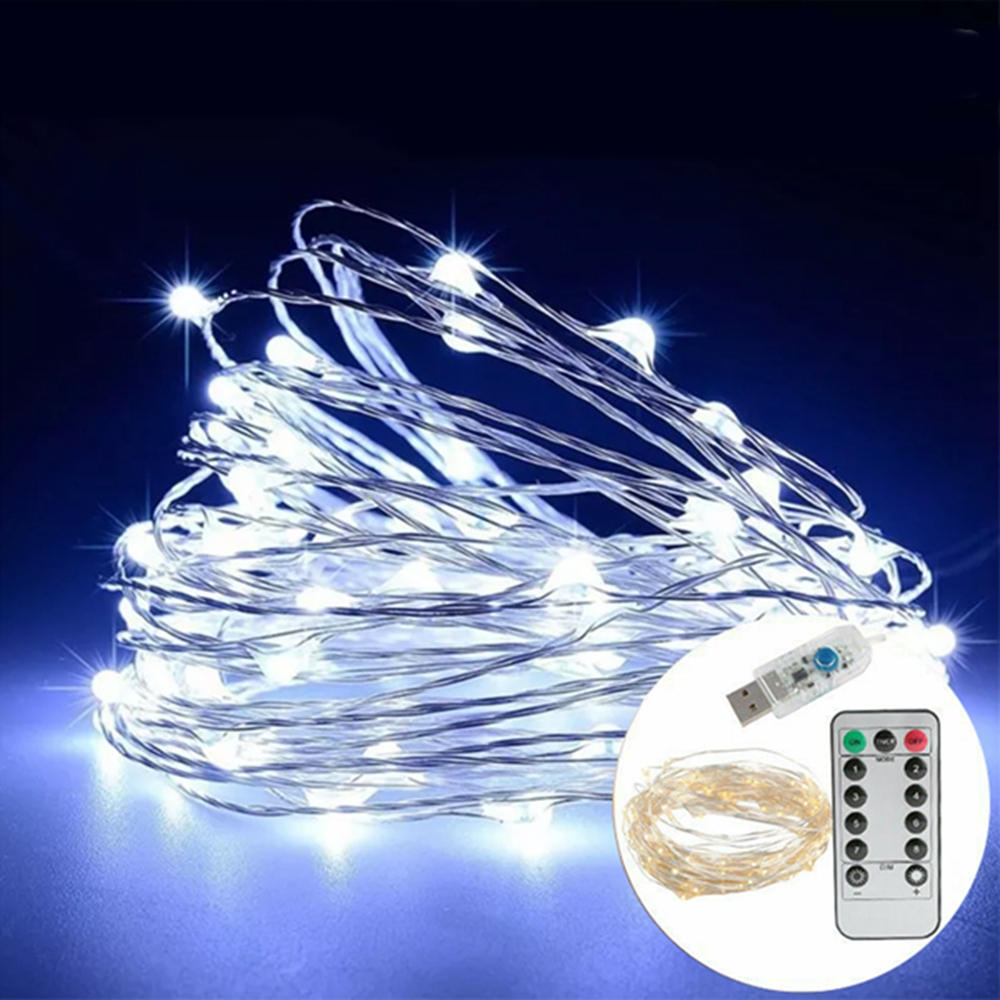 12M 100 LED USB String Lights - 8 Modes Holiday Christmas Decorative Lamp