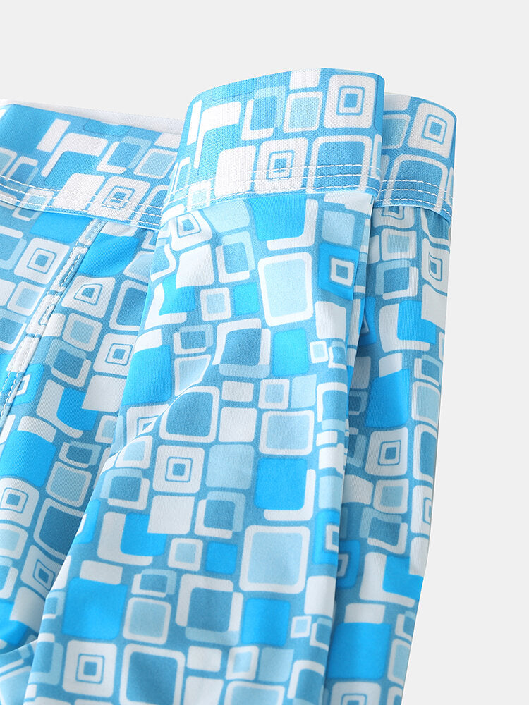 Herren-Boxershorts aus Eisseide und Baumwolle mit U-förmigem Beutel, atmungsaktiv, dehnbar, für zu Hause – dünn und bequem