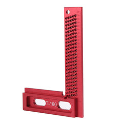 Aluminum Alloy 160/200mm L-Type Square Hole Measuring Ruler for Woodworking