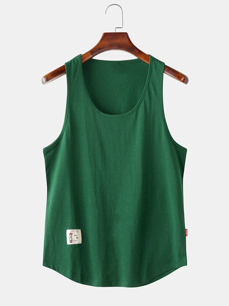 Men's Solid Color Sleeveless Sport Tank Tops - Athletic Gym Wear