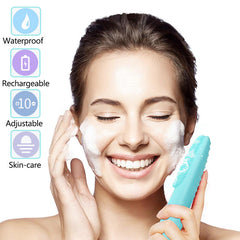 Electric Facial Cleansing Brush with Gentle Exfoliation & Sonic Vibration for All Skin Types