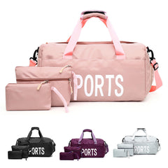 3PCS Waterproof Shoulder Bag Set: Wet-Dry Separation, Shoe Compartment, Fitness & Yoga Handbag, Luggage Bag