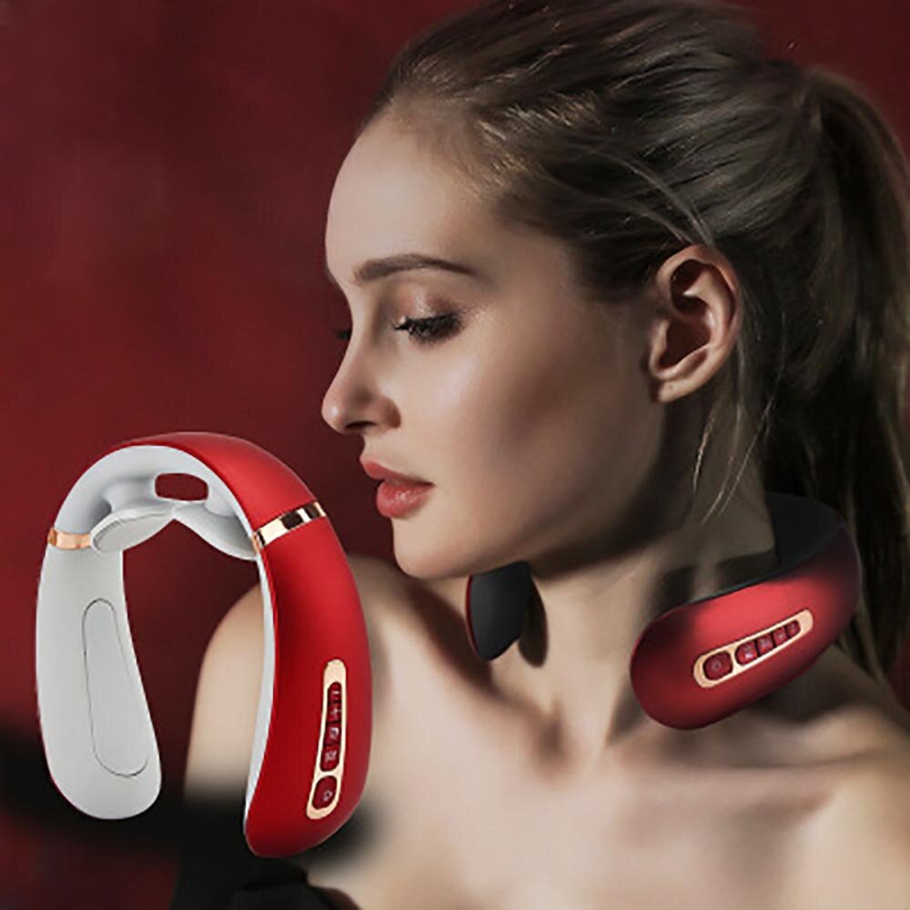 Multifunctional 3D Neck Pulse Massager - USB Rechargeable, Hot Compress, Cervical Spine Massage Machine