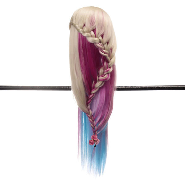 Multicolor Hairdressing Training Mannequin Head with Clamp Holder for Braiding Practice in Salons