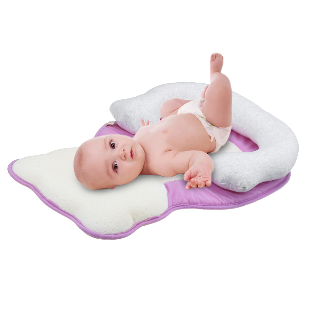 Breathable Newborn Baby Pillow Sleep Mat | Anti Flat Head | Crib Bed Neck Support