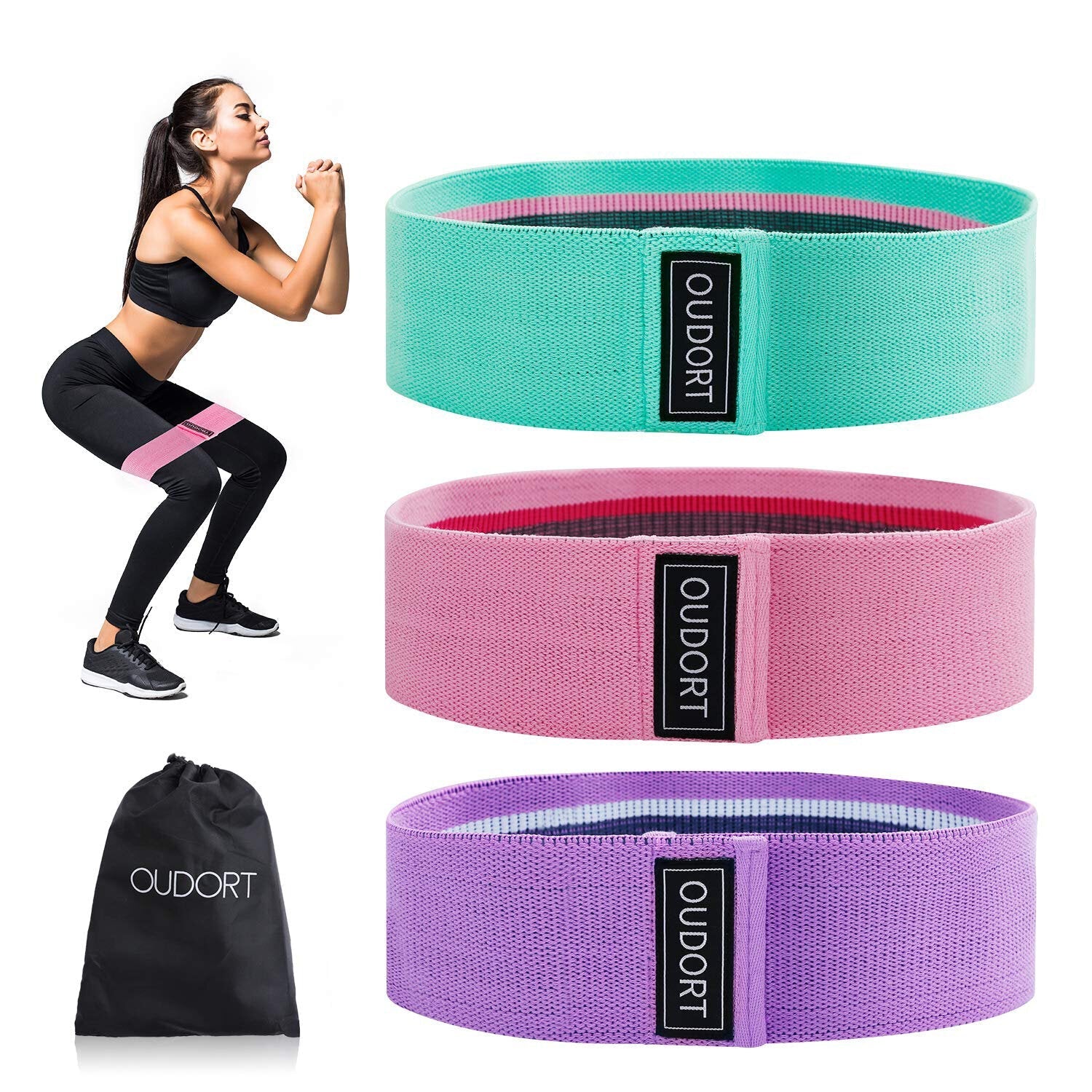 3PCS Resistance Loop Exercise Bands - Elastic Latex Fitness & Yoga Pull Ropes