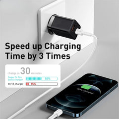 30W Dual-Port USB PD Charger, Fast Charging Adapter for iPhone, Huawei, Samsung, Xiaomi