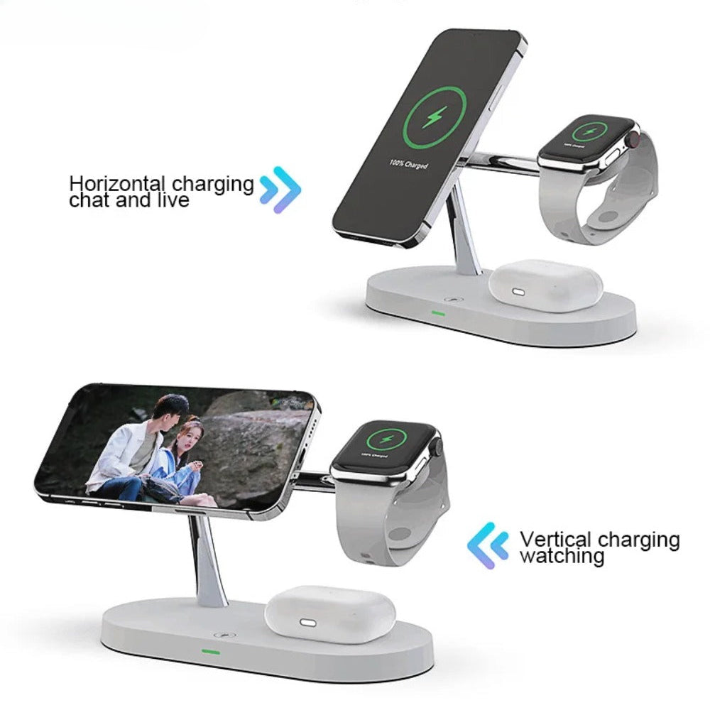 3-in-1 Magnetic Wireless Charger for iPhone, Apple Watch, and AirPods Pro - Fast Charging Station