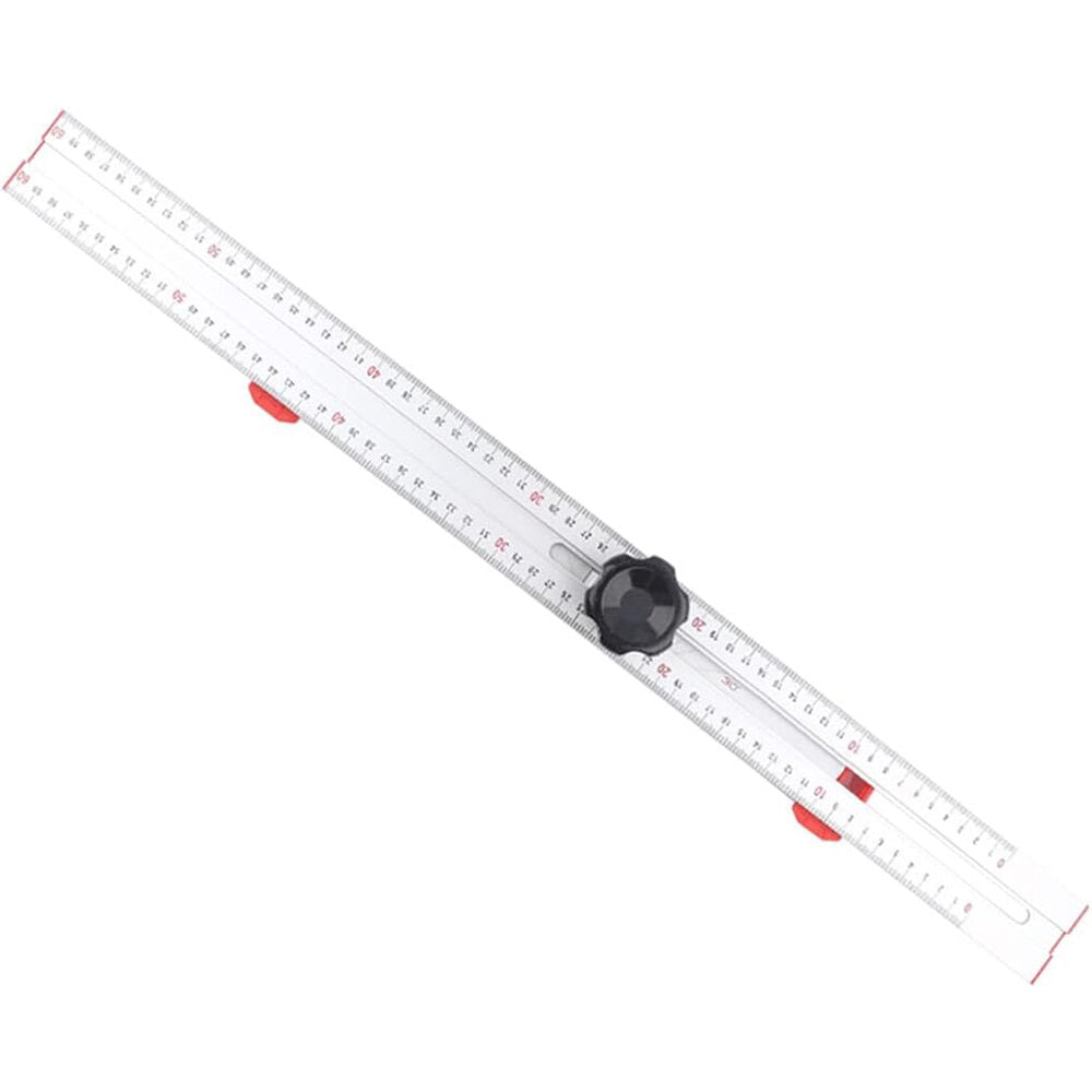 Adjustable 60cm Aluminum Alloy T-Type Ruler for Woodworking - Marking & Measuring Tool