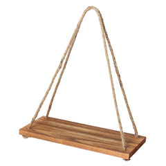 1/2/3 Tier Wooden Wall Mounted Rope Floating Storage Shelf - Kitchen Rack Hanging Shelves Holder