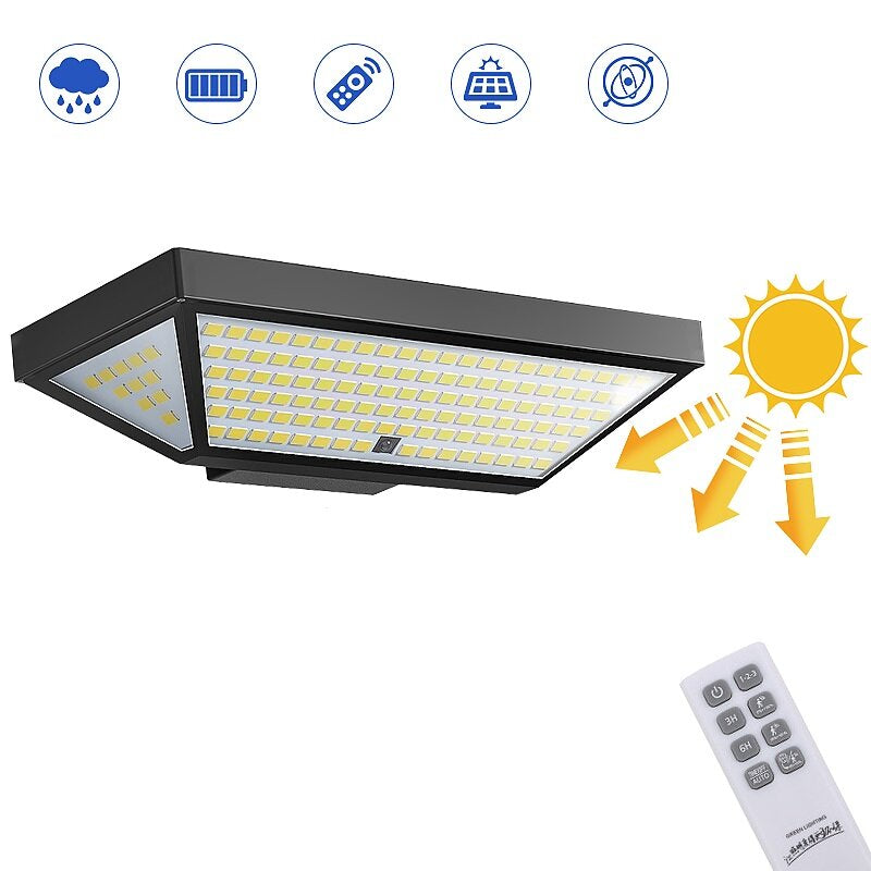 138LED Solar Wall Light with PIR Motion Sensor, Waterproof IP65, Security Garden Lamp