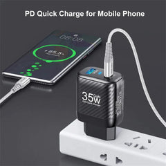 [GaN Tech] BK310 35W 2-Port USB PD Charger Fast Charging EU Plug for iPhone, Hui, Xiaomi, Samsung