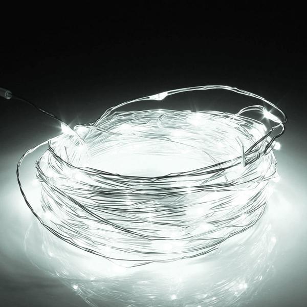 10M LED Silver Wire Fairy String Lights - 12V Christmas, Wedding, Party Decor Lamp