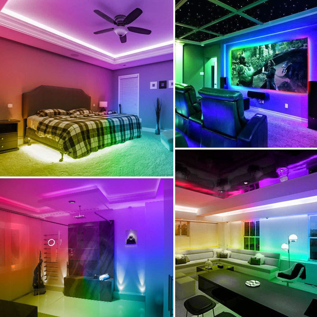 1M 2M 3M USB Waterproof IP65 RGB 5050 WiFi LED Strip Light Kit with 24-Key Remote Control DC5V