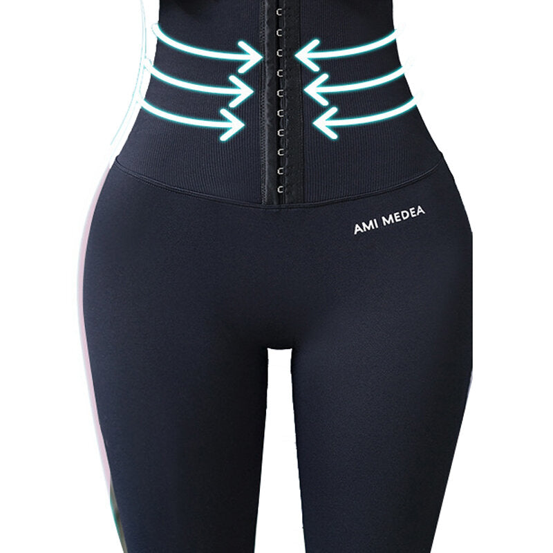 Women's High Waist Fitness Corset Yoga Pants - Postpartum Hip Lift, Gym Running, Training, Workout Leggings