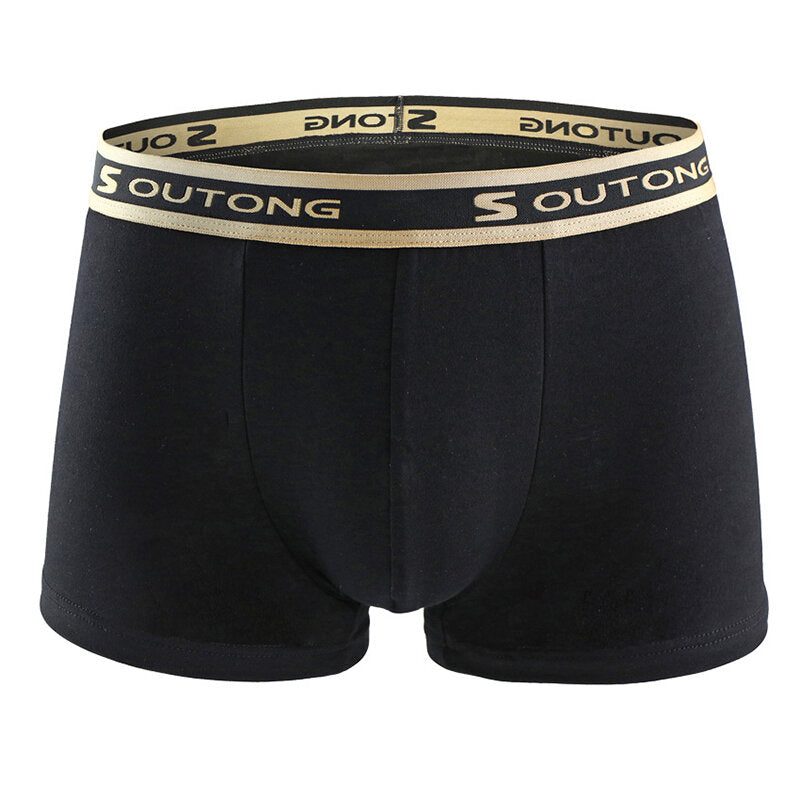 Atmungsaktive Boxershorts für Herren aus Baumwolle mit U-konvexem Beutel und elastischer Taille