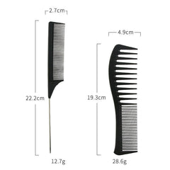 Steel Needle Tip Tail Comb & Seamless Clip Hair Styling Set - Double-Head Massage Comb for Household Use