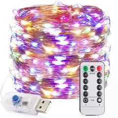 12M 100 LED USB String Lights - 8 Modes Holiday Christmas Decorative Lamp