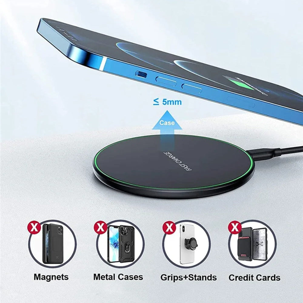 100W Fast Wireless Charger for iPhone, Samsung, Xiaomi, Huawei - Induction Charging Pad