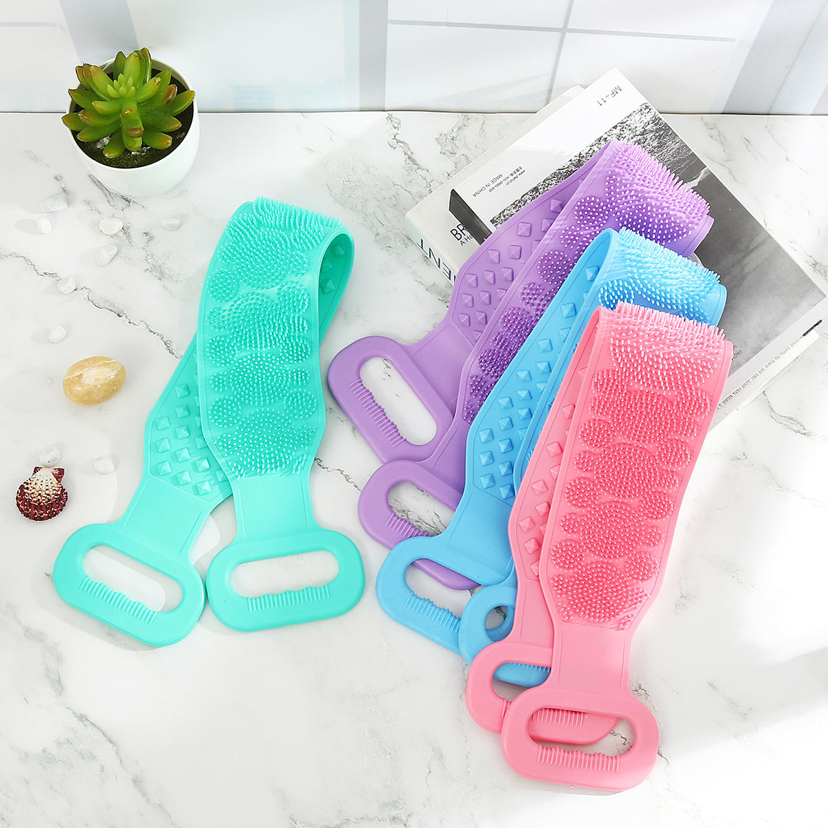 68cm Silicone Double-Sided Back Scrubber - Comfortable, Skin-Friendly Body Massager