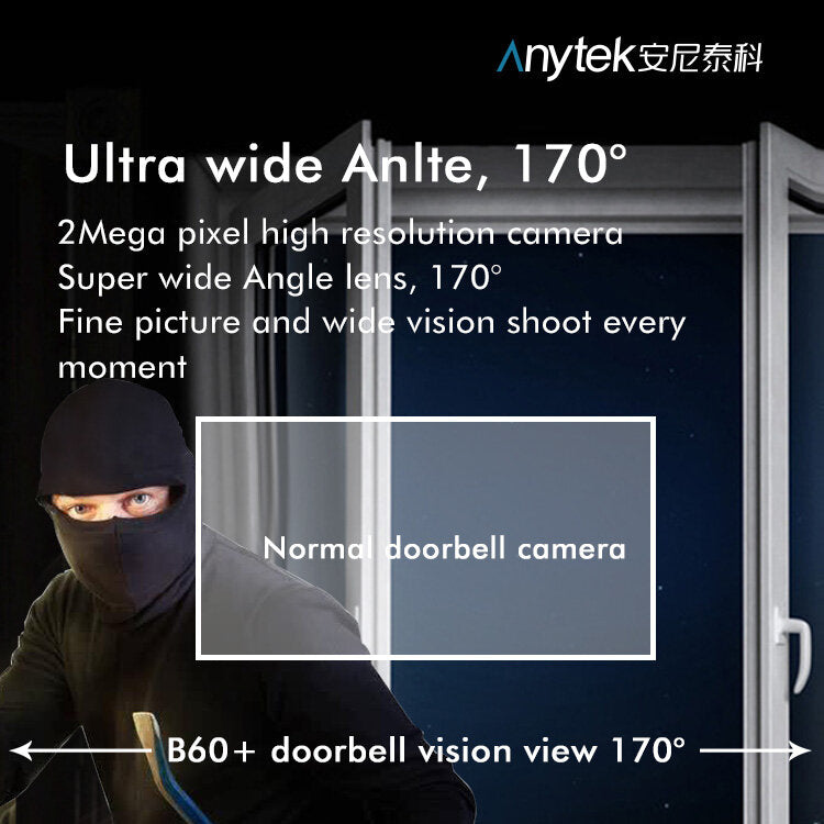 Smart Wireless Video Doorbell Camera, 2.4G/5G WiFi, HD 1080P, Night Vision, PIR Alarm, Push Notifications