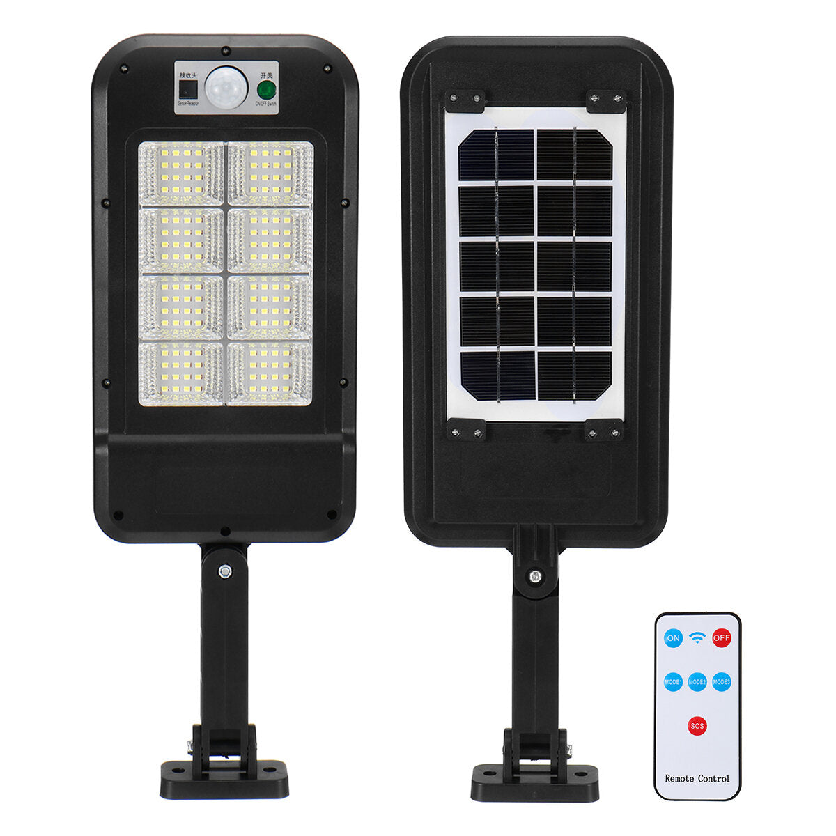 128 LED Solar-Powered Street Light with Remote Control and Motion Sensor for Rural Areas