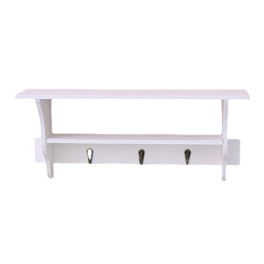 2-Tier Wall Mount Shelf with Hooks - Ornament, Sundries Storage Holder & Organizer Rack