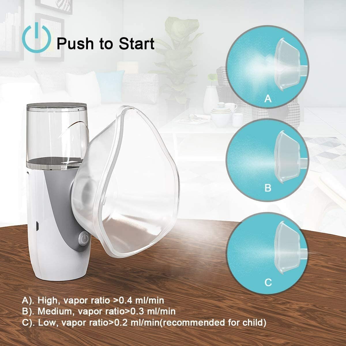 Portable USB Charging Ultrasonic Nebulizer - Handheld Inhaler for Children & Adults