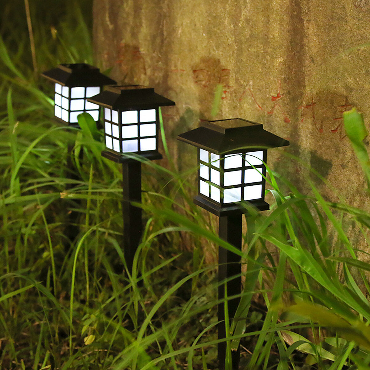 2 Pack Solar LED Lawn Lights - Outdoor Pathway, Yard, Garden, Walkway Landscape Lamps