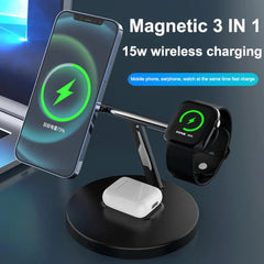 Fast Wireless Magnetic Charger Stand for iPhone, Samsung, Xiaomi, Apple Watch & AirPods