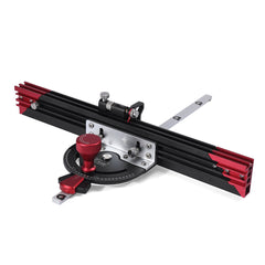 Table Saw Miter Gauge with 890mm Extendable Fence, 27 Angle Stops, Micro-Adjustable Flip Stop, and Brass Handle