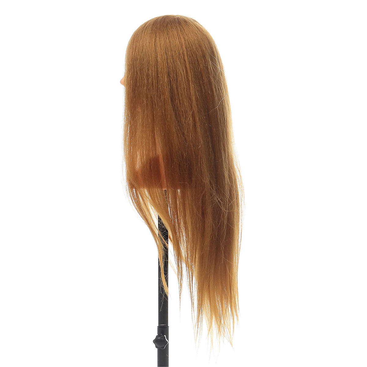 24" 100% Real Human Hair Mannequin Head for Hairdressing Training and Extensions