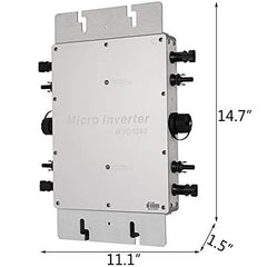 1200W MPPT Waterproof Solar Grid Tie Inverter, DC to AC 110V Micro Inverter