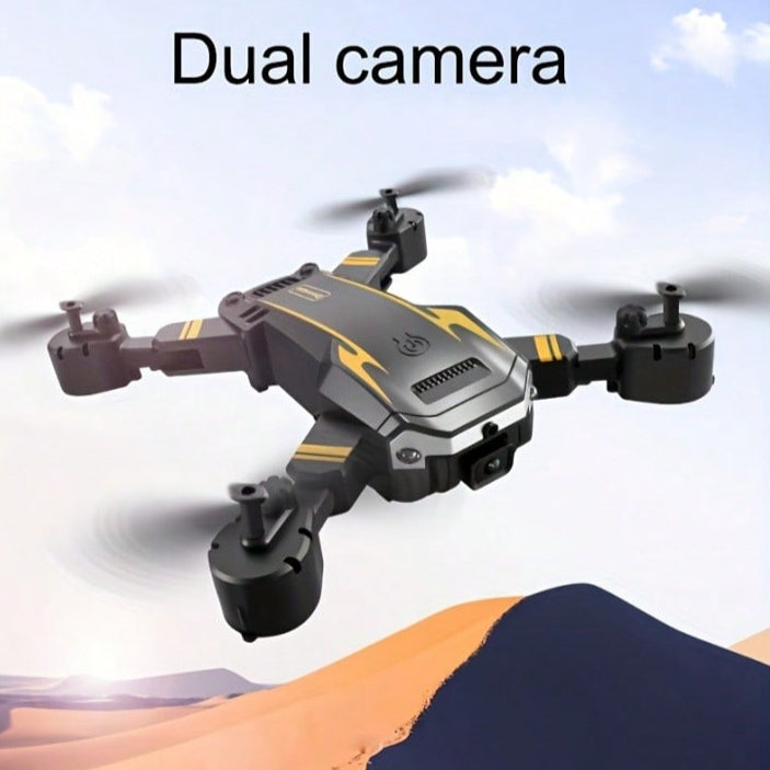 Remote-Controlled Unmanned Vehicle with Dual Cameras, Foldable Design, Four-Axis Aircraft for Kids