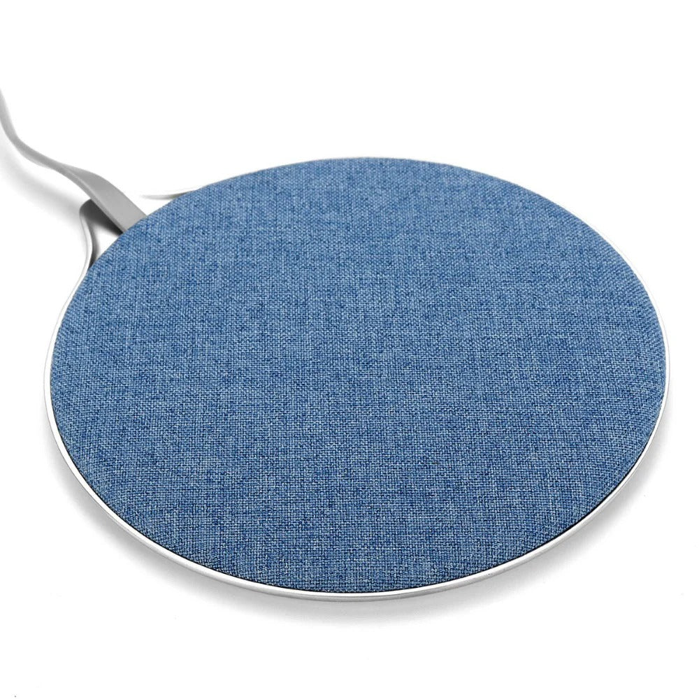 Fast Qi Wireless Charger Pad - Metal Cloth Mat, 9V 7.5W for iPhone & Samsung