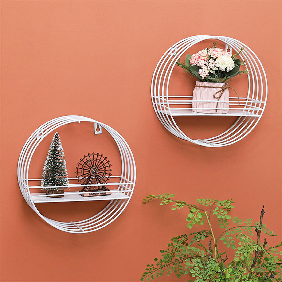 1-Tier Iron Wall Shelf - Hanging Storage Holder, Display Rack, Home Decor Organizer