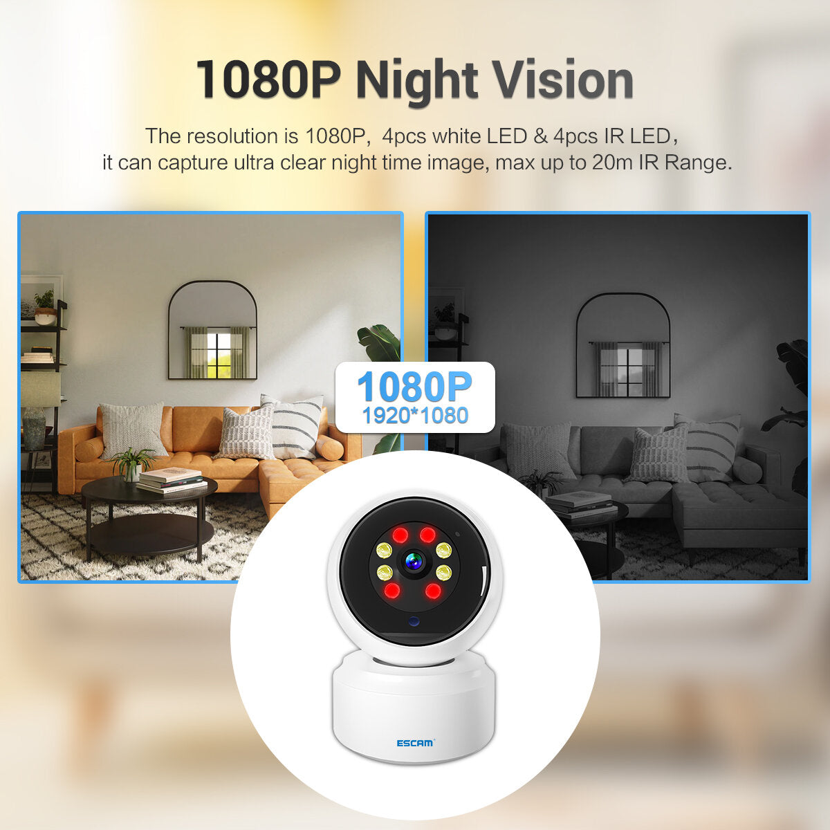 2MP 1080P 5G Dome WiFi IP Camera with Mobile Tracking, Cloud Storage, Two-Way Audio, Night Vision, Home Security CCTV