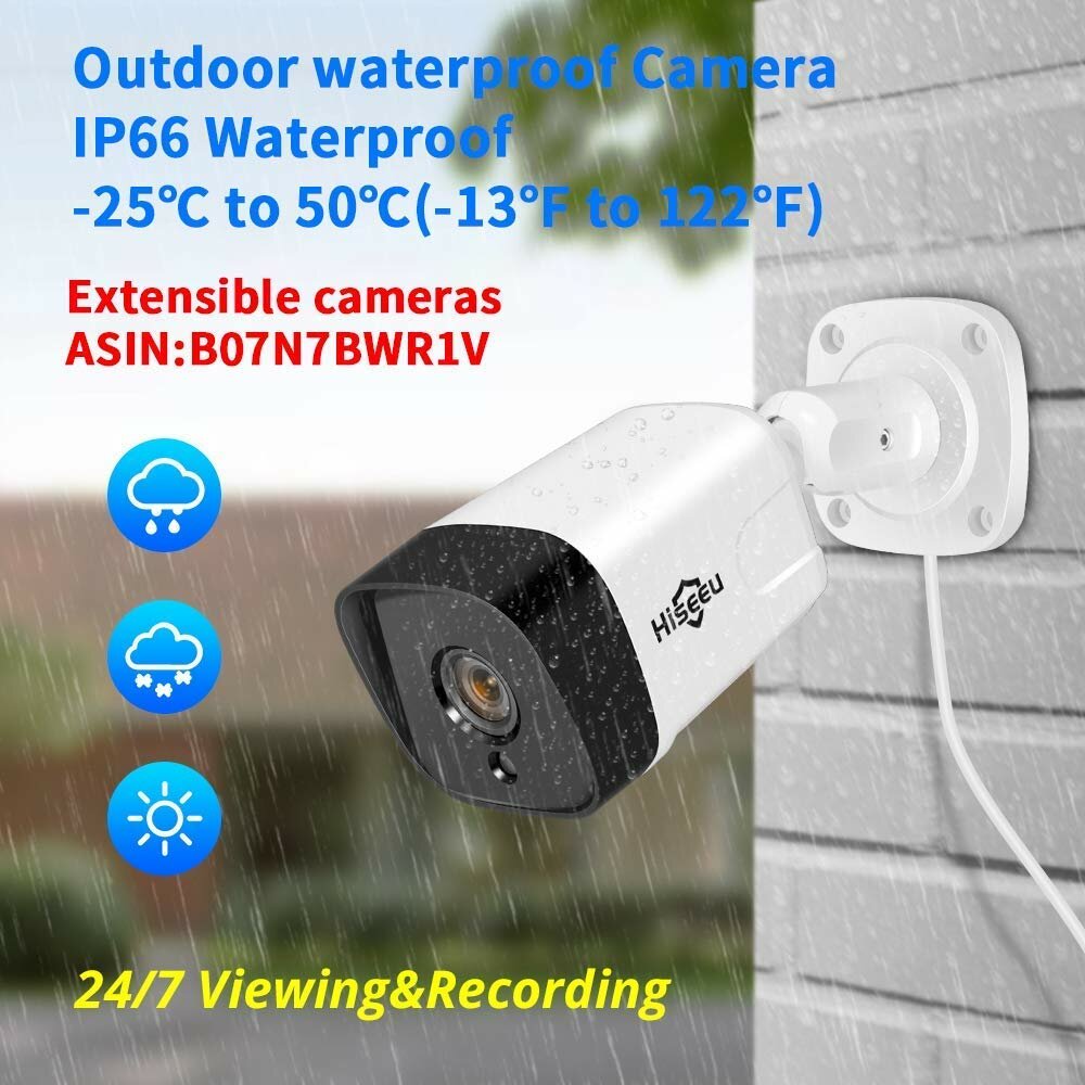 POE H.265+ 5MP IP Camera with Audio, Night Vision, 10m, IP66 Waterproof, Onvif Support