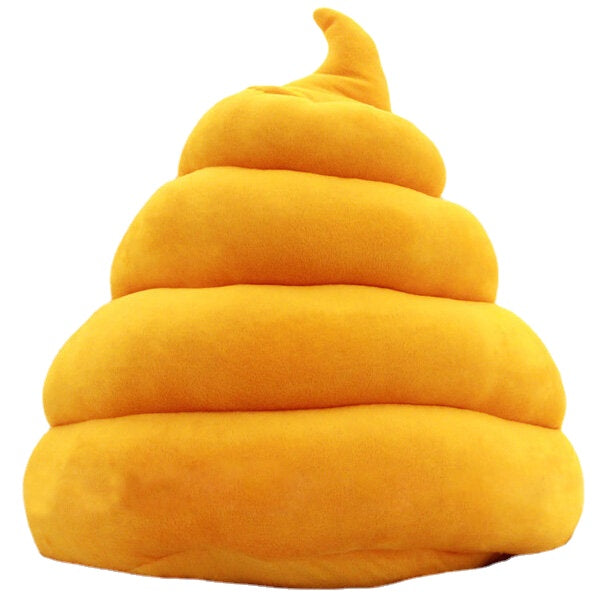 Funny Brown Yellow Poo Shape Throw Pillow for Bed, Sofa, Chair - Creative Plush Cushion